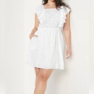 Seraphine White Lace Ruffle Dress